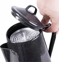 Mil-Tec Western, Emaille Kaffee-Percolator -Mil-Tec kaffeekanne emaille m percolator 12 tassen blau 81950 2