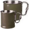 Mil-Tec Karabinerbecher Edelstahl Oliv Versch. Größen