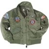 Mil-Tec Kinder CWU Fliegerjacke Mit Abzeichen Oliv