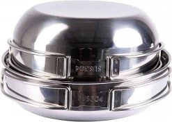 Mil-Tec Camping, Kochset 4-tlg. -Mil-Tec koch set st steel 4 tlg 81954 1