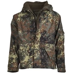 Mil-Tec Nässeschutzjacke Mit Fleecejacke Flecktarn
