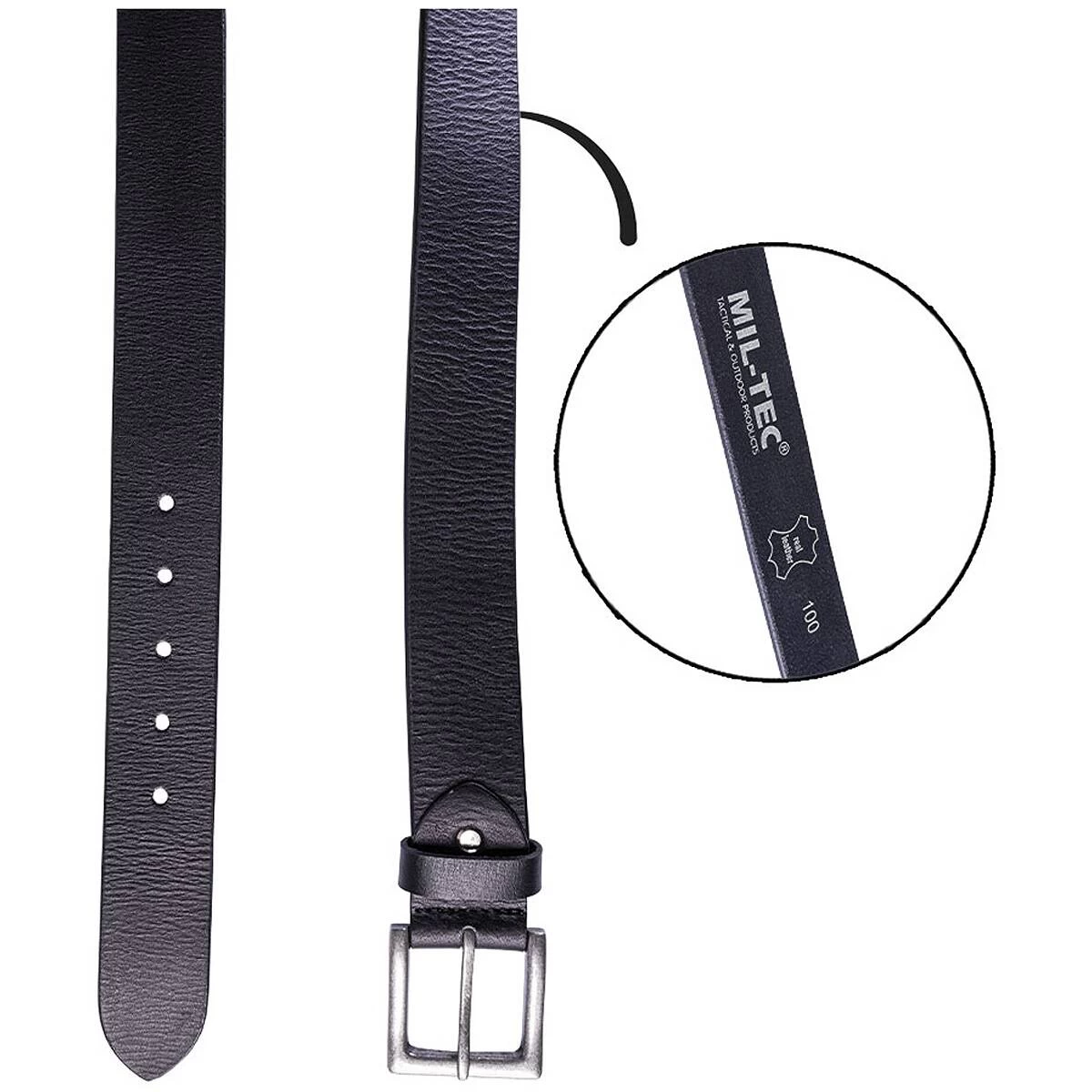 Mil-Tec Nappaleder Gürtel Schwarz 2 Mil-Tec Nappaleder Gürtel Schwarz – Bild 2