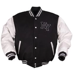 Mil-Tec NY Baseballjacke Schwarz/weiß