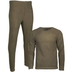 Mil-Tec Unterwäsche Thermofleece Rundhals Oliv