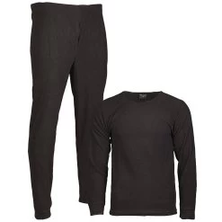 Mil-Tec Unterwäsche Thermofleece Rundhals Schwarz
