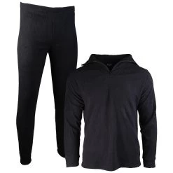 Mil-Tec Unterwäsche Thermofleece Zipper Schwarz